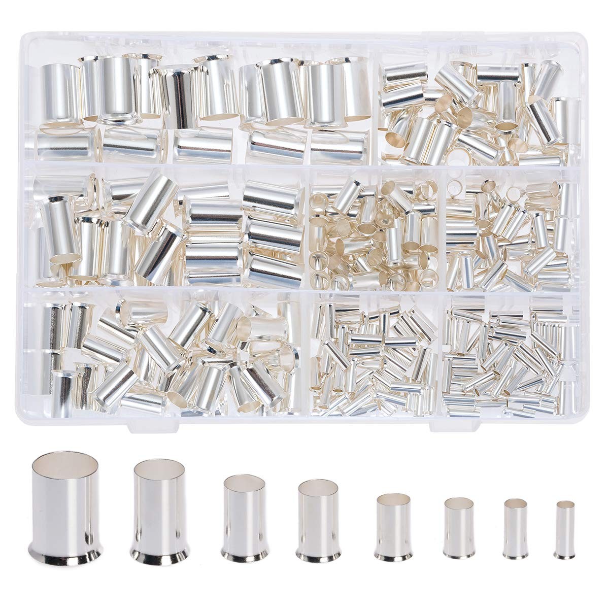 300Pcs 12 10 8 6 4 2 1/0 2/0 Wire Ferrule Tinned Copper Crimp Connector Electric