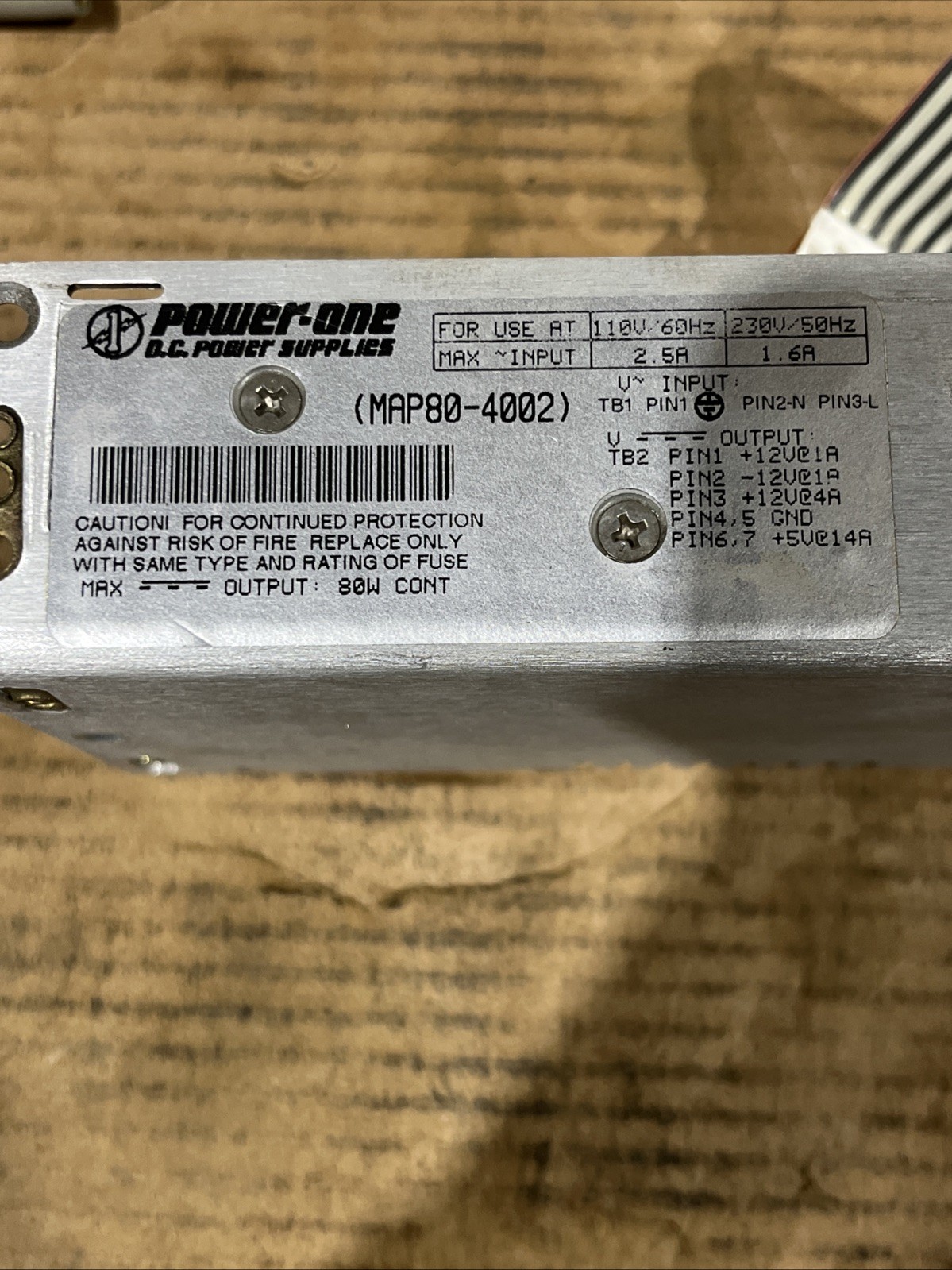 🔥Power One MAP80-4002 Power Supply 110V/230V 2.5A/1.6A Out 12V, Used🇺🇸