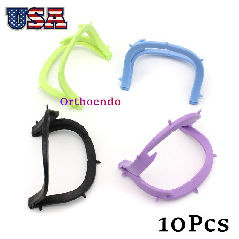 10 Pcs Dental Collapsible Rubber Dam Barrier Bracket Oral Barrier Plastic Frame