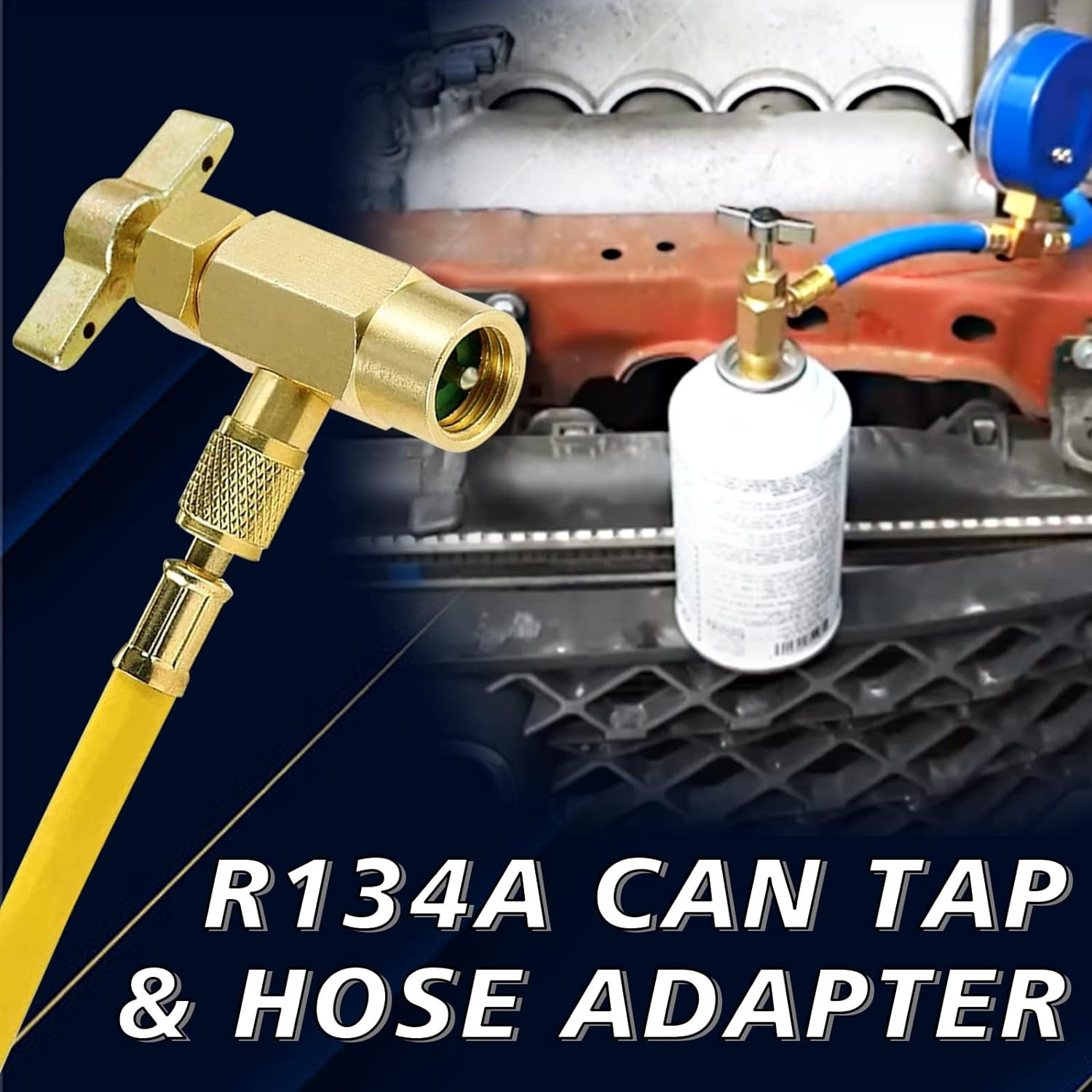R134A Can Tap Valve Self-Sealing Puncture Refrigerant AC Adapter Kit