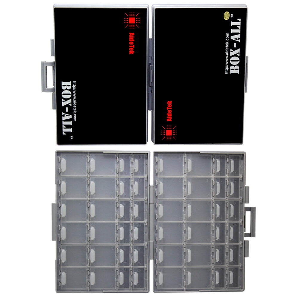 Aidetek 2pcs BOX-ALL-48 Compartments Empty Tiny Small Parts Storage Case USA