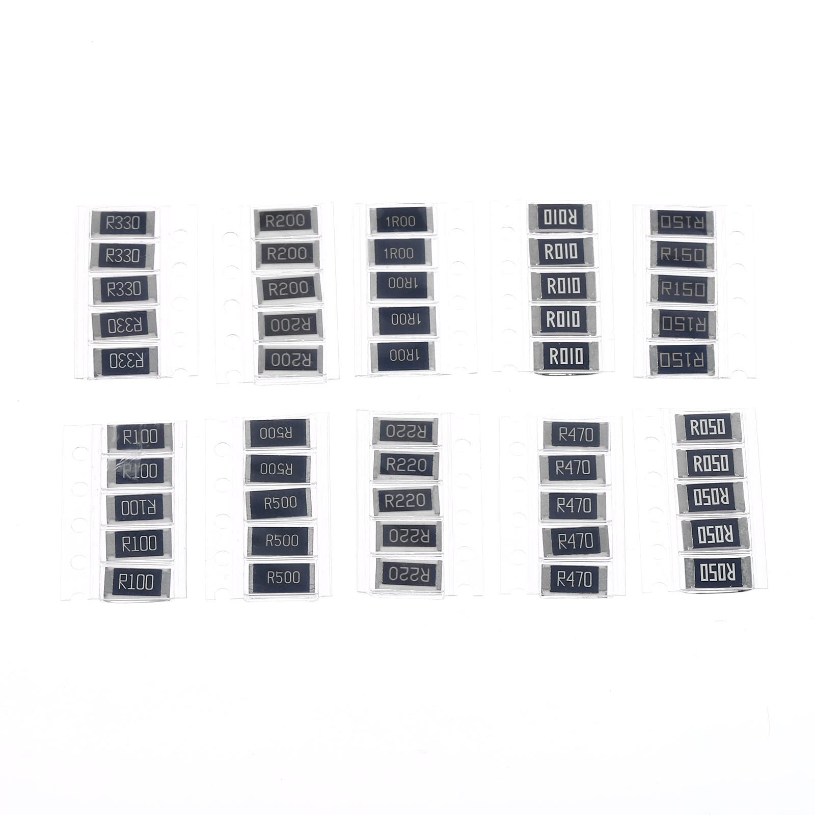 Surface Mount Resistor Kit 2512 1W 1 Percent 10 Values 0.011 Ohm 50Pcs