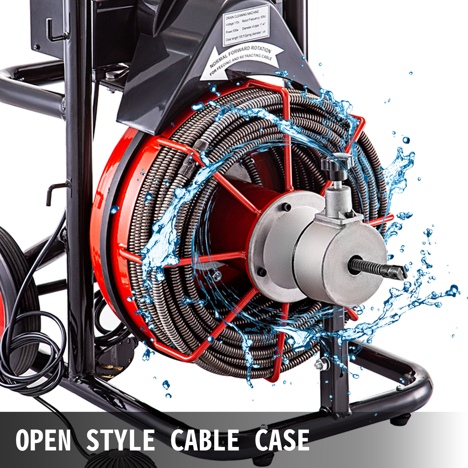 Commercial 100ft 1/2” Sewer Snake Drain Auger Cleaner Cleaning Machine Plumbing