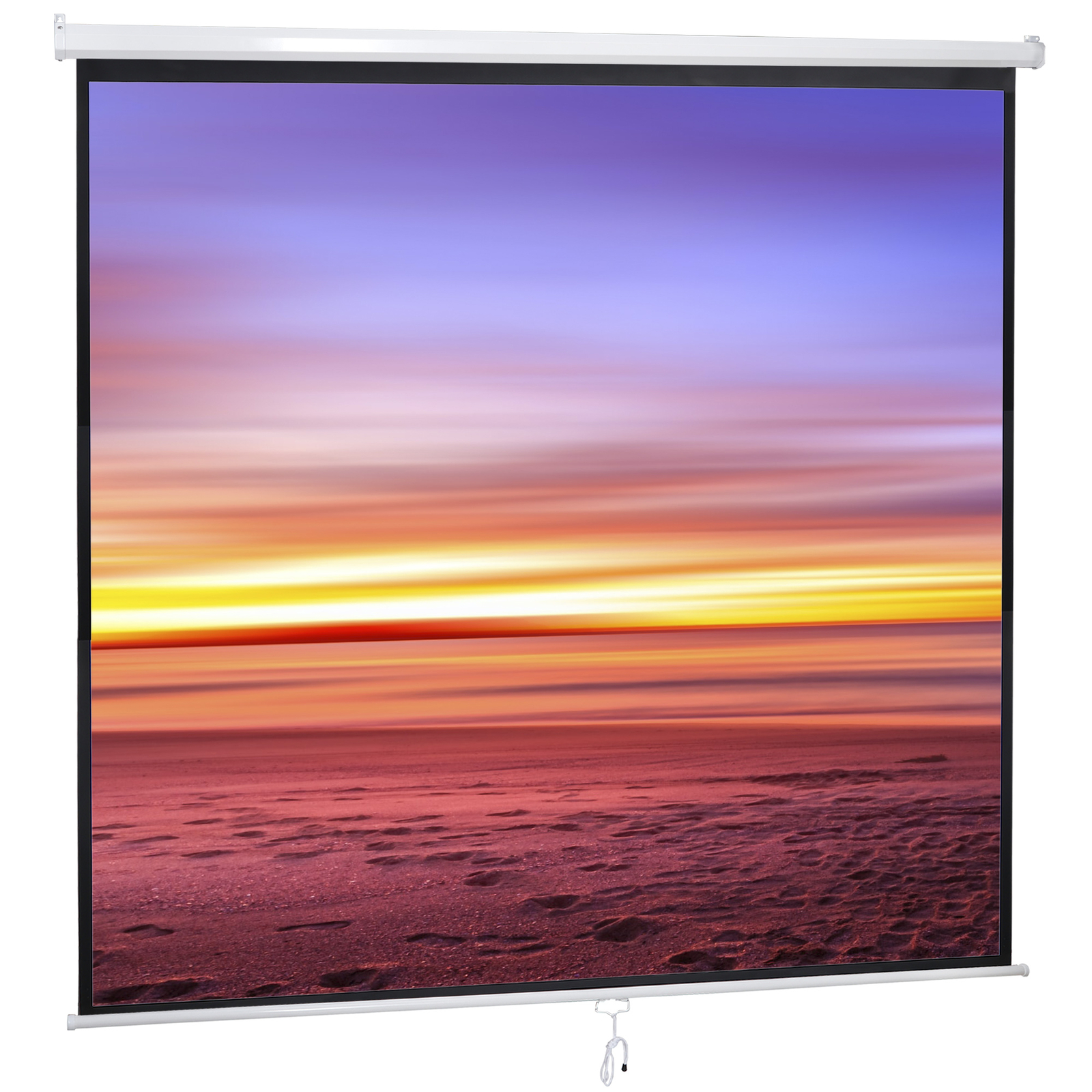 120» Projector Screen Projection Screen Manual Pull Down HD Screen 1:1 Format