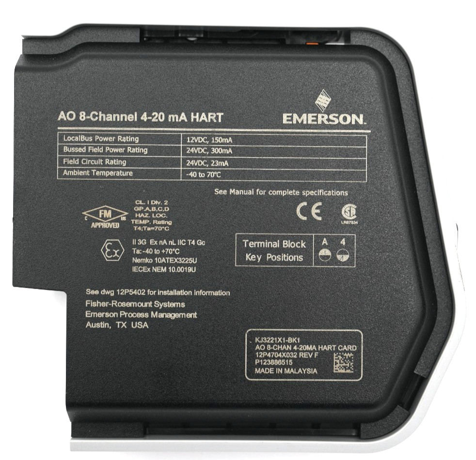 EMERSON AO 8-CHANNEL 4-20 mA HART KJ3221X1-BK1 DELTAV