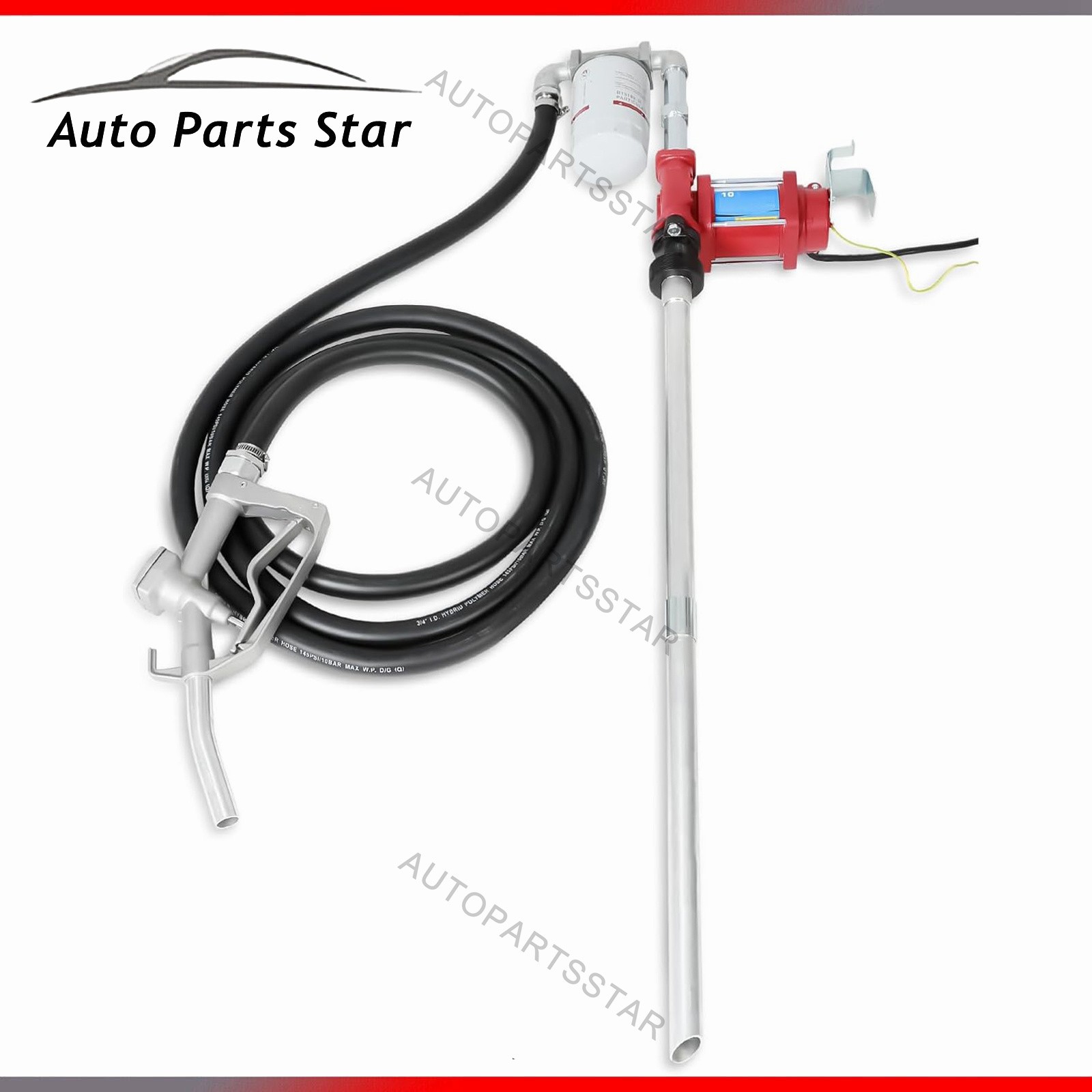 15GPM 12V Fuel Transfer Pump DC Gasoline with Nozzle Kit for Gas Diesel Kerosene