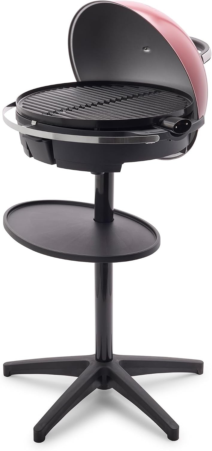 2-in-1 Portable Indoor & Outdoor Standing Electric Grill & Griddle,Cinnamon