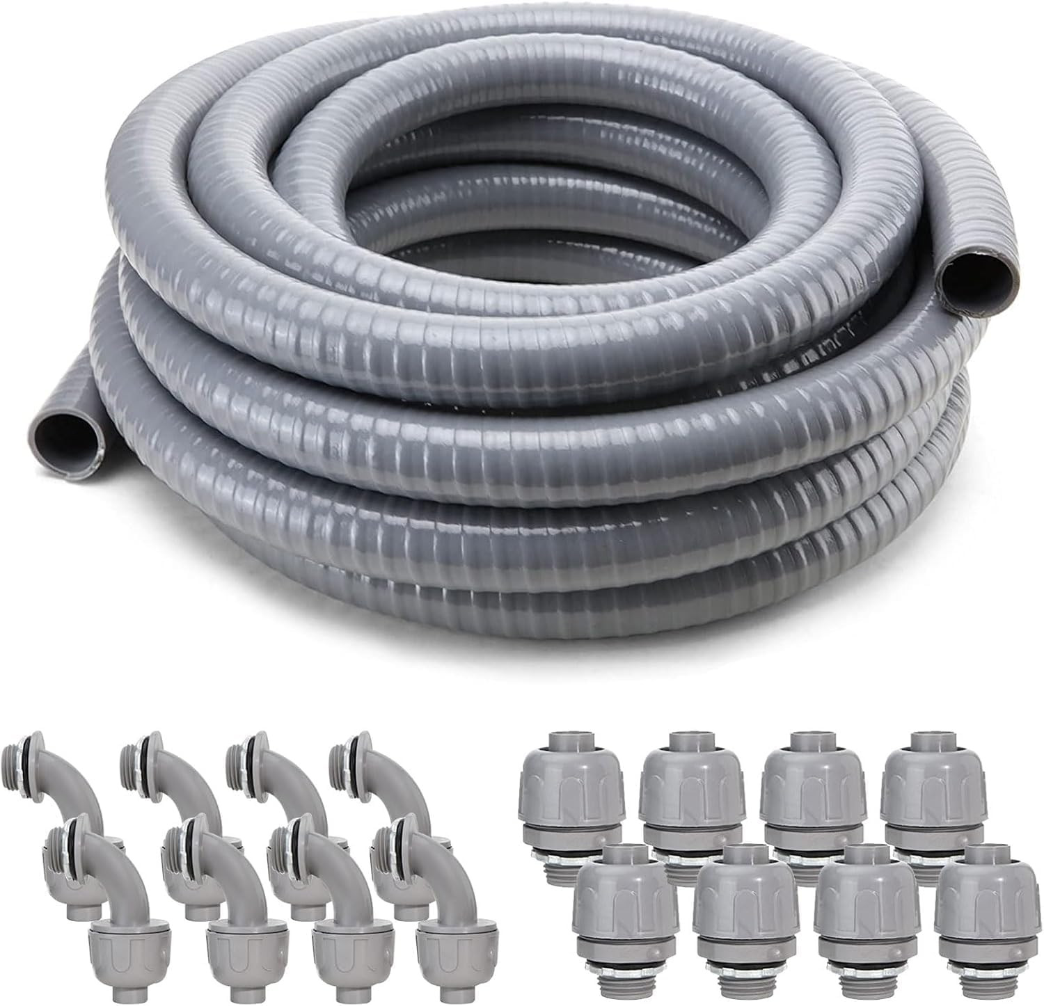 Liquid-Tight Conduit and Connector Kit,Flexible Non Metallic Liquid Tight Electr