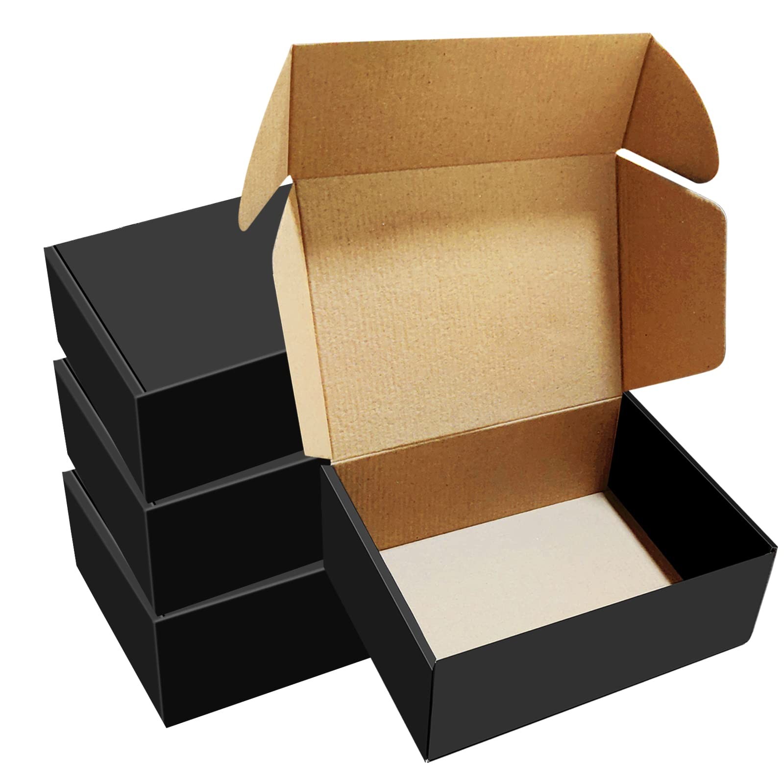 30 Pack 8x6x3 inches Black Shipping Boxes, Corrugated Mailer Boxes, Packaging…