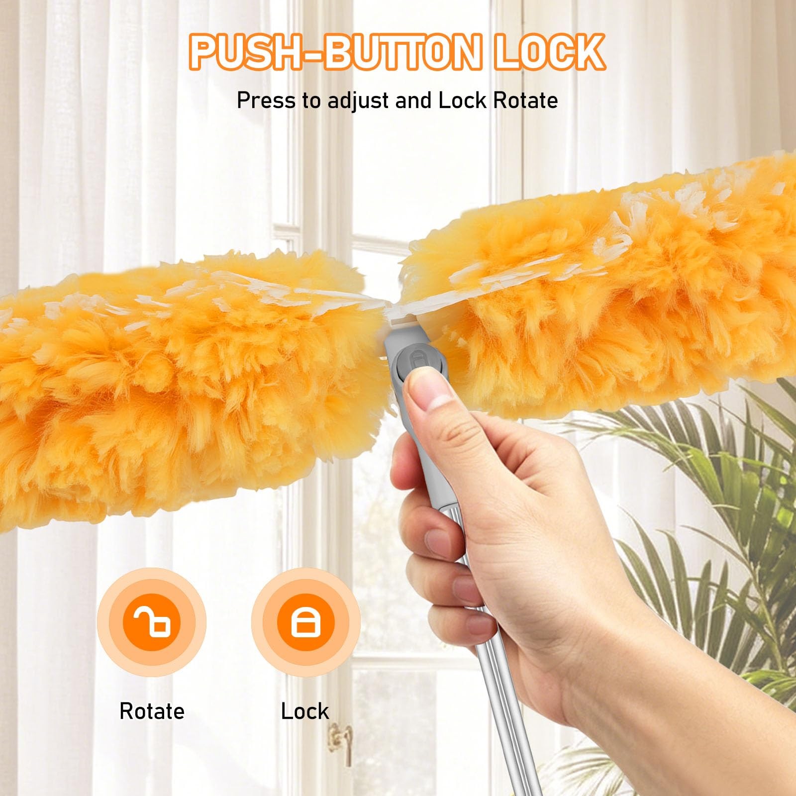 SetSail 6 ft Extendable Duster Handle with 20 Refills, 6 ft, Orange