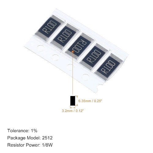 Surface Mount Device Resistor Kit 50Pcs 0.01R-1R Ohm 10 Values 1 Tolerance 1W