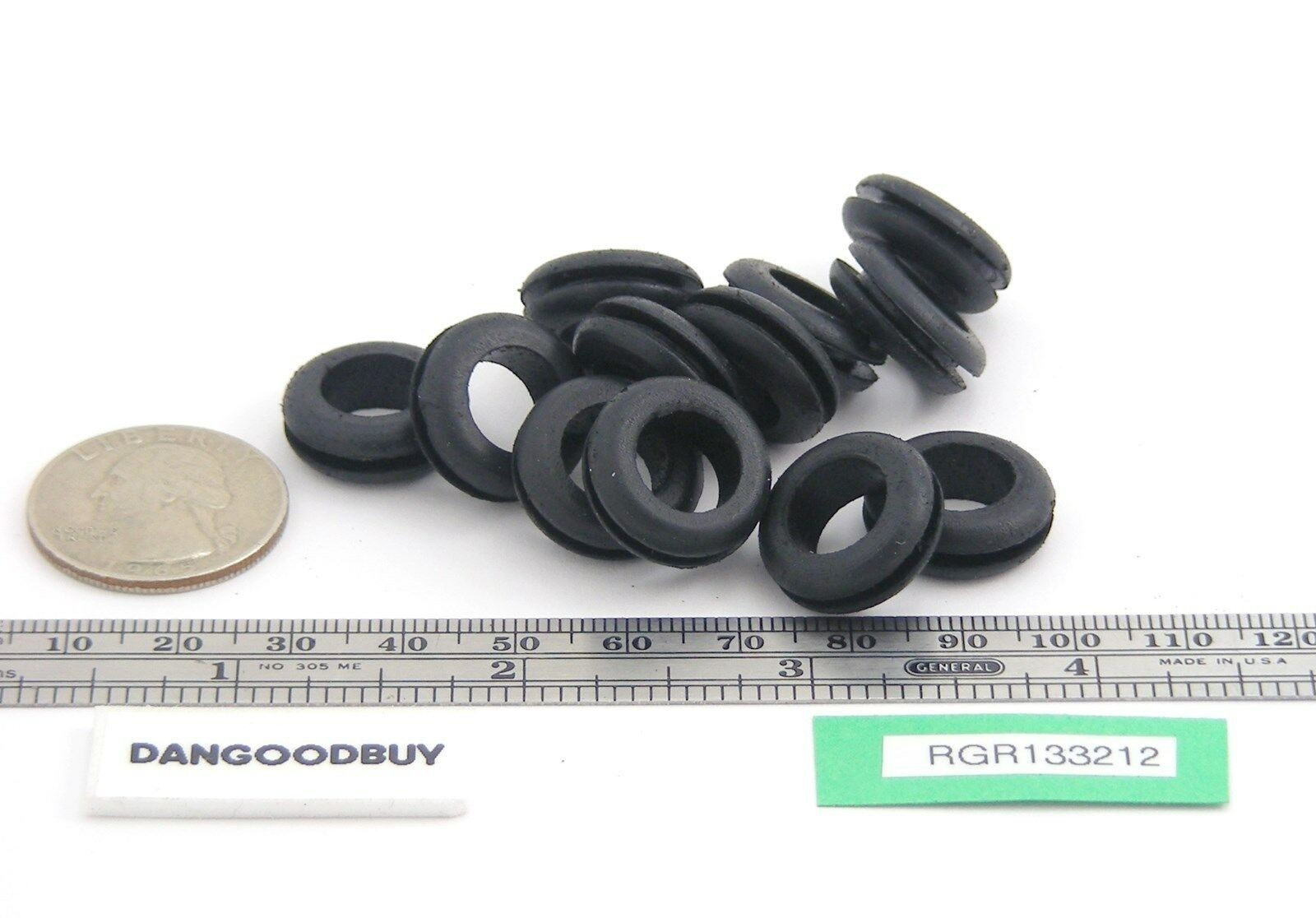 Rubber Grommet to fit 1/2″ Hole in 1/16″ Thick Panel – 13/32″ Inner Diameter