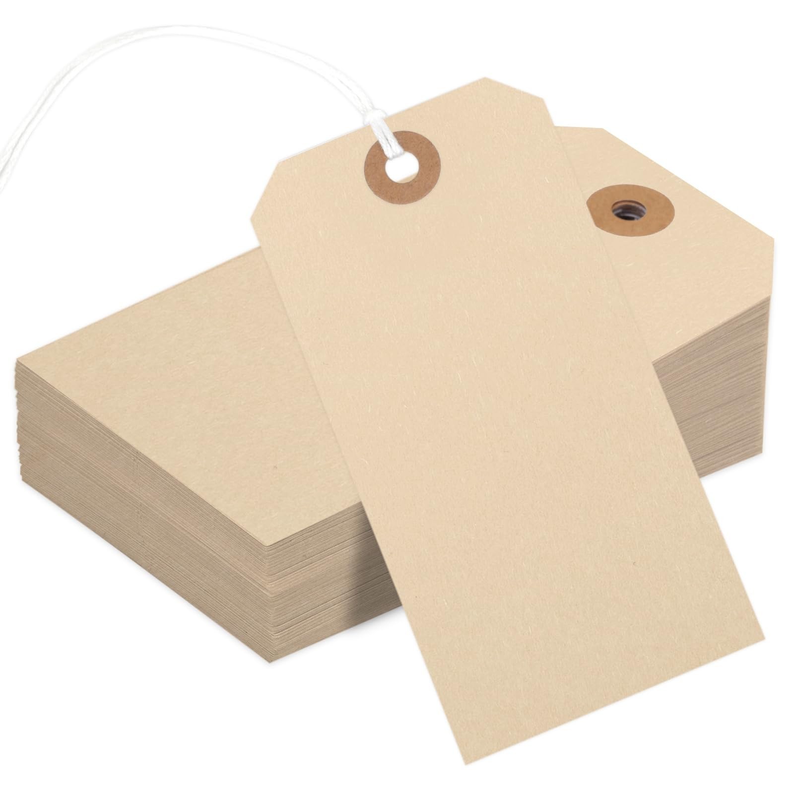 150PCS Blank Shipping Tag, 4 3/4 x 2 3/8 inches Manila Label Tags (Brown) | L…