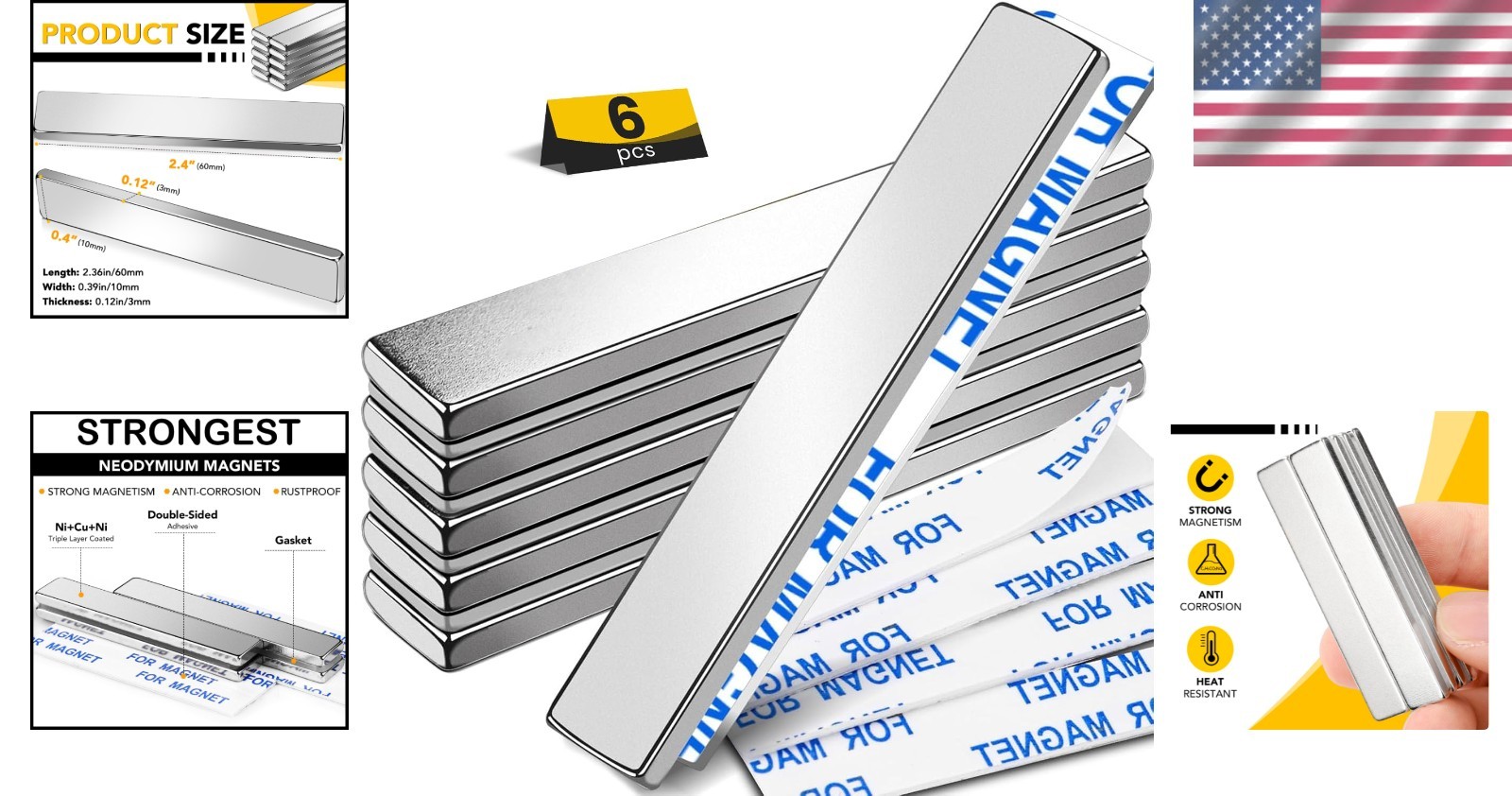 Powerful 2.36 in Neodymium Magnets with 18 lbs Pull – Ideal for Home & Classroom