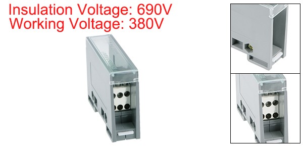 1 in 6 Out DIN Rail Terminal Blocks 690V Connectors Distribution Block