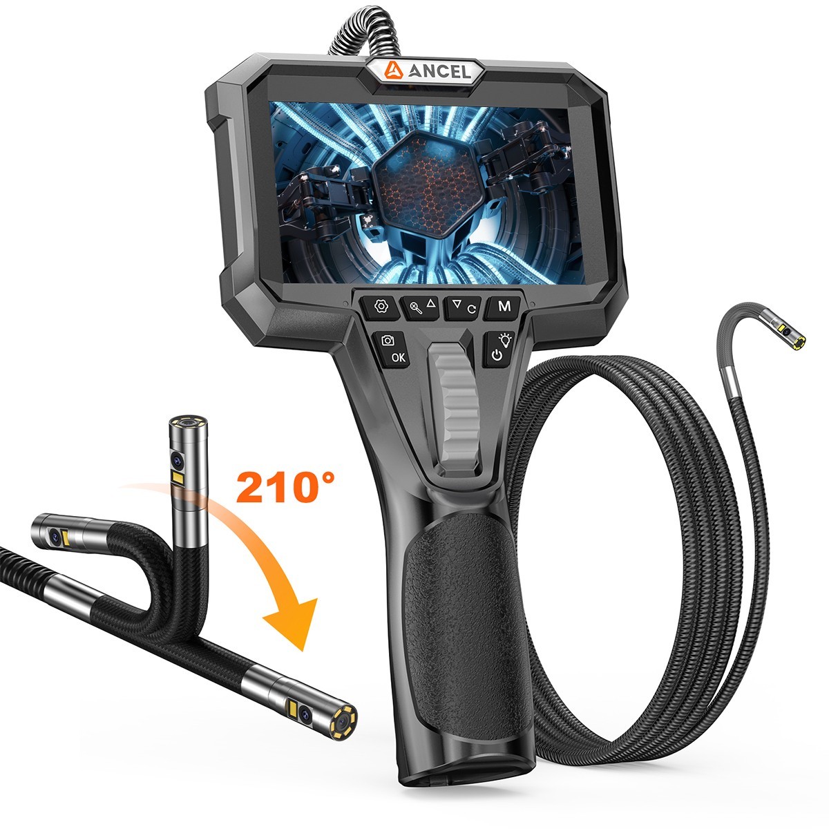 Ancel AN302 Bidirectional Articulated Endoscope 32GB Card 6.5MM Snake Camera