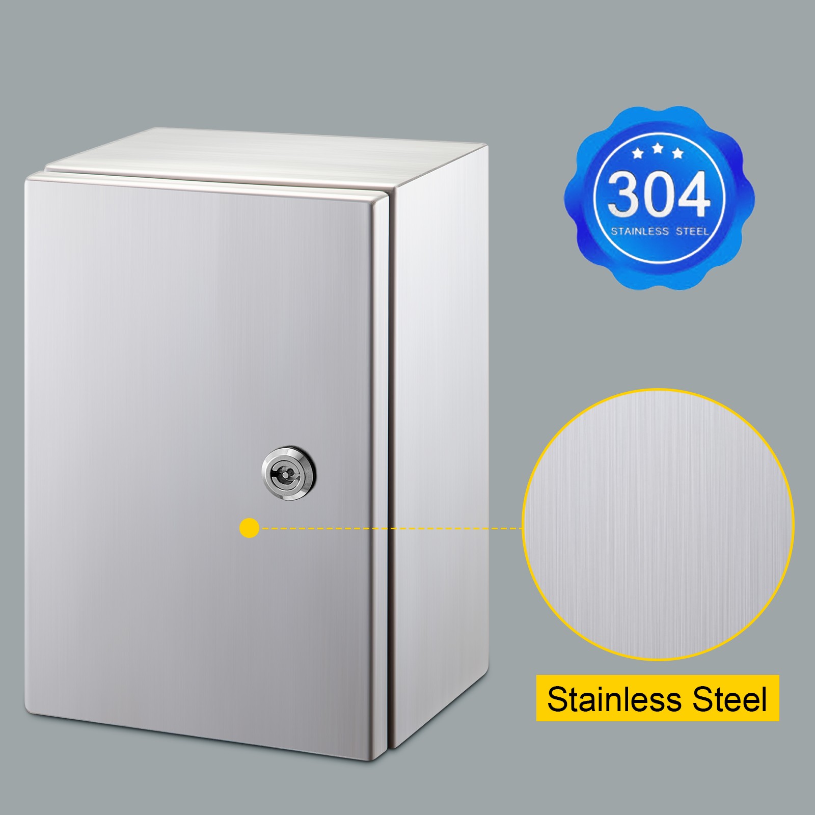 VEVOR 16x12x8″ Electrical Enclosure Box Stainless Steel NEMA 4X IP65 Waterproof
