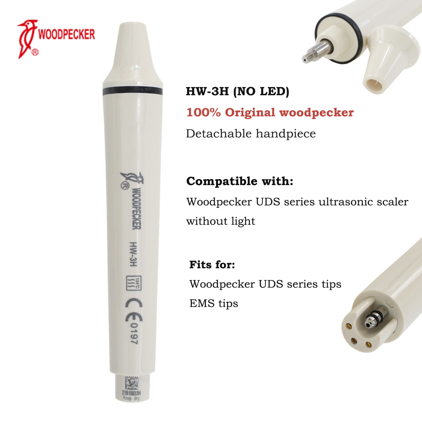 Woodpecker Dental Ultrasonic Scaler HW-3H HW-5L Handpiece EMS PIEZON LED HP-5L