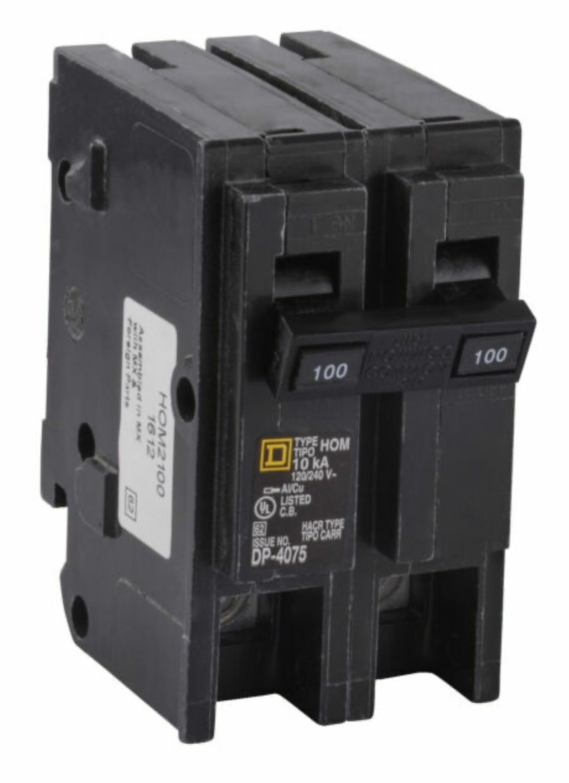 Square D HOM2100 100 Amp 2 Pole 120V Circuit Breaker