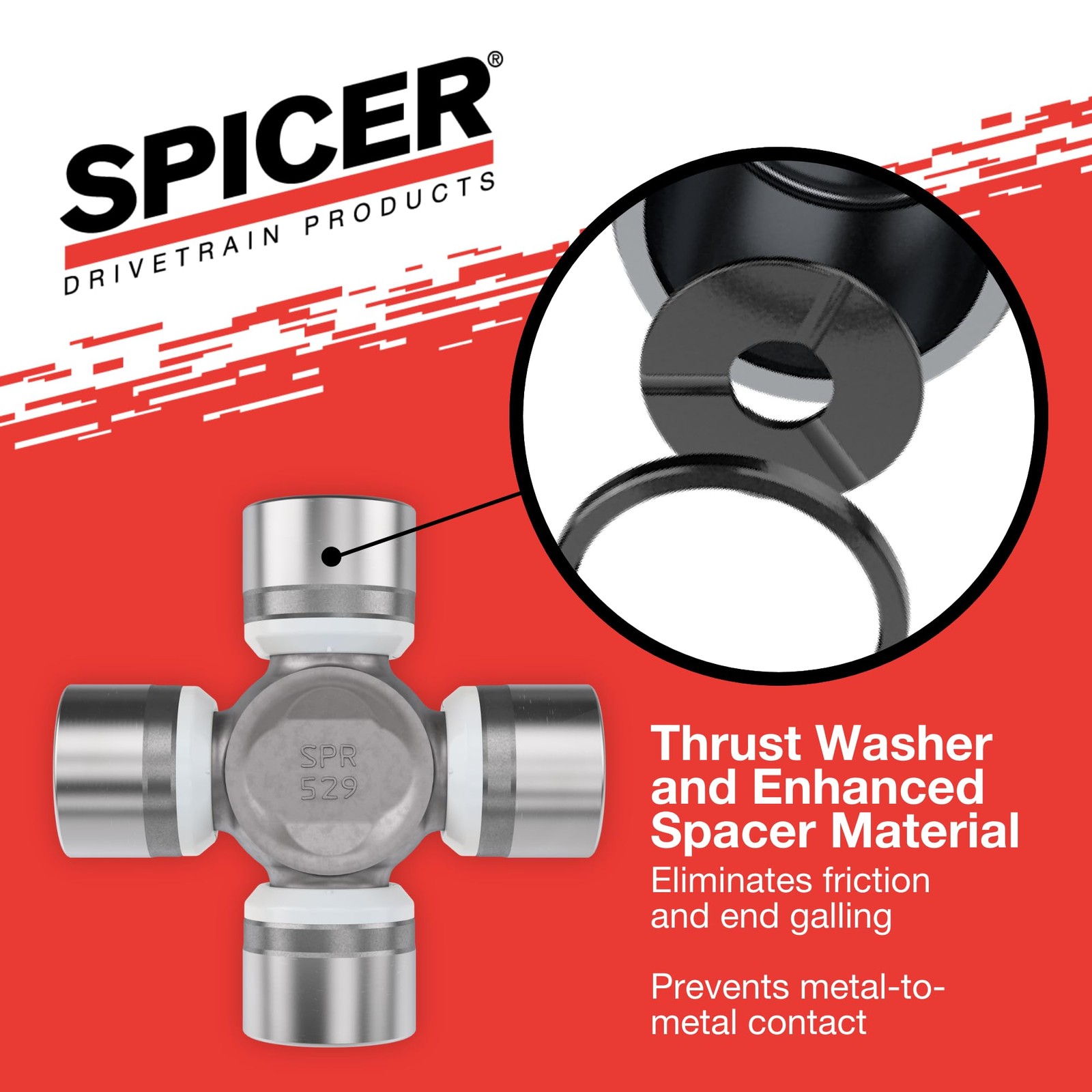 Spicer Life Greaseable Universal Joint Kit 1310 Series With Snap Rings
