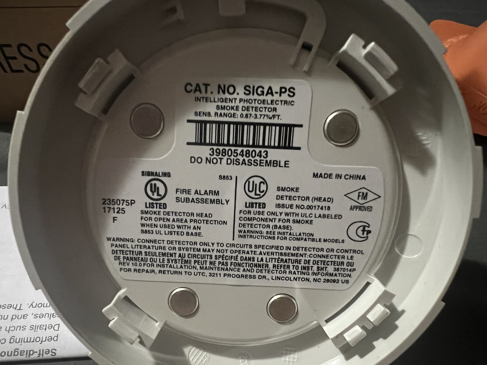 BRAND NEW EDWARDS EST SIGA-PS SIGA PS Photoelectric Smoke Detector FREE SHIPPING