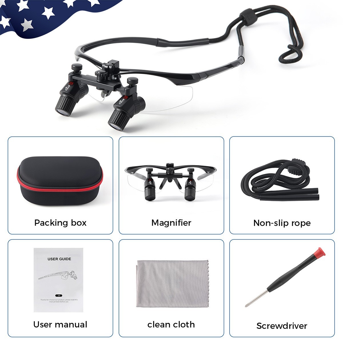 4.0X Dental Surgical Medical Ergo Loupes Magnifier Binocular Magnifying Glass