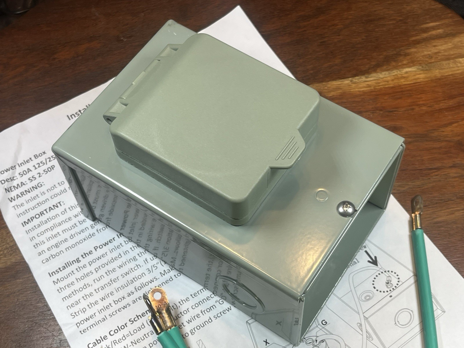 50 Amp Generator Power Inlet Box| NEMA 3R Power Inlet Box|125/250 Volt, 12500…