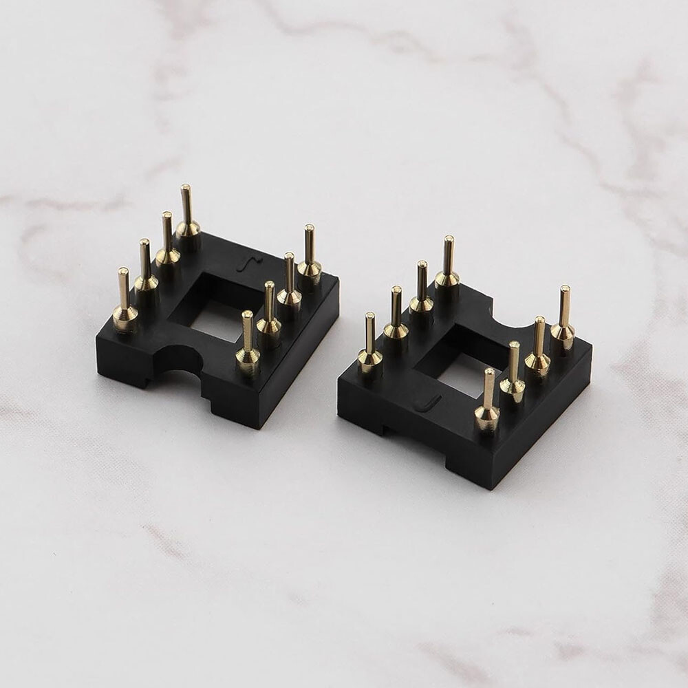100PC 8 Pin DIP SIP Round IC Socket Adaptor Solder Type Gold Plated Machined USA
