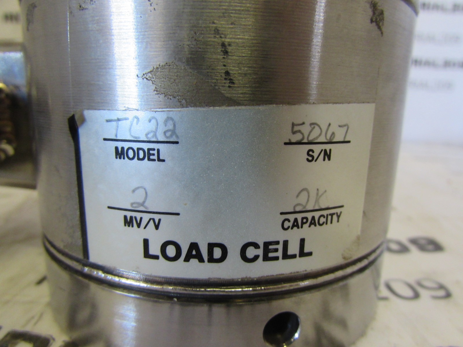 LOAD CELL MODEL # TC22 2 MV/V 2K CAPACITY NEW