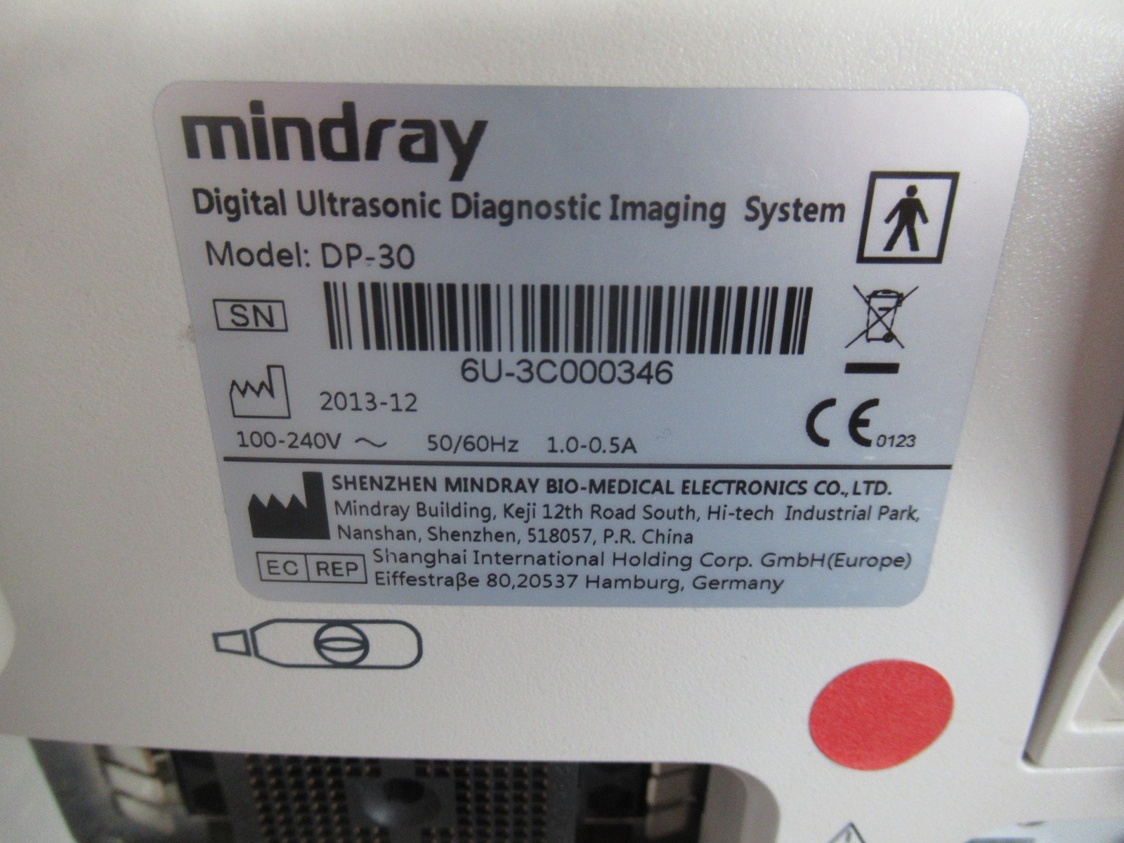 Mindray DP 30 with 75L53EA Linear Probe Portable Ultrasound Machine Very Lightweight