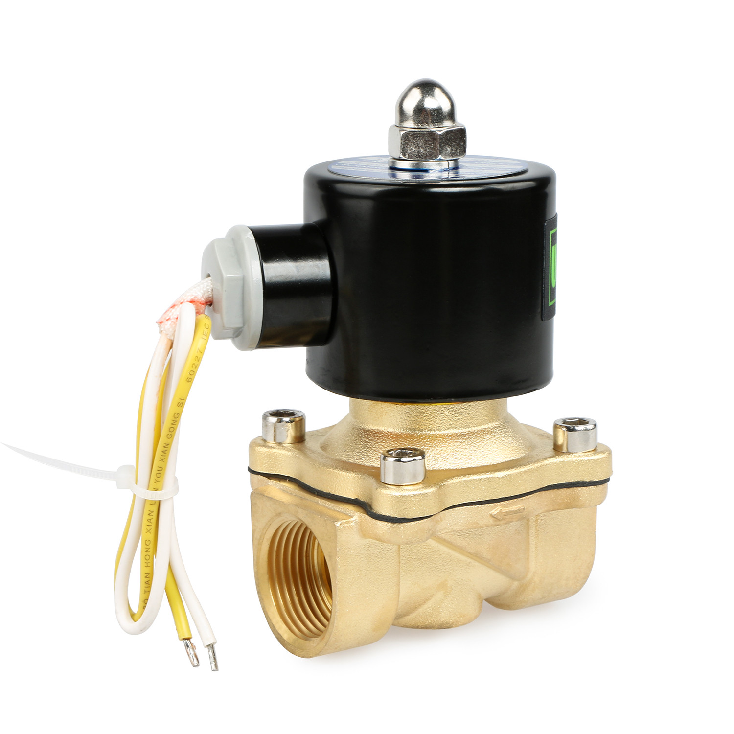 U.S. Solid Electric Solenoid Valve 3/4 inch Brass 110V AC