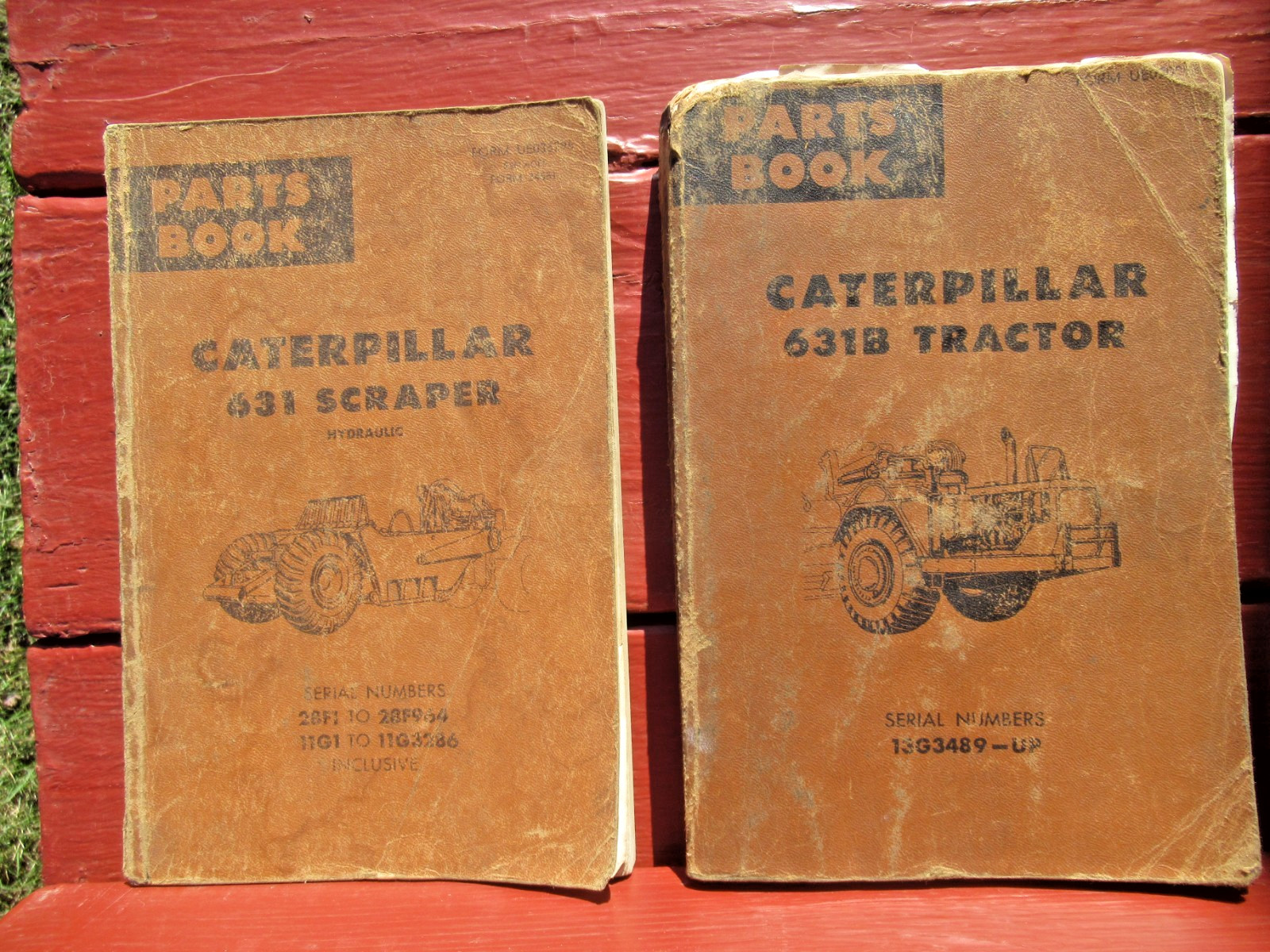 Vintage 1978 CAT Caterpillar 631 B Tractor and 631 Scraper Parts Books / Manuals