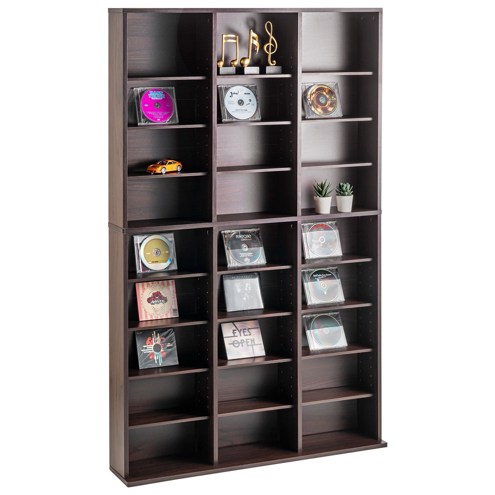 Media Storage Cabinet, 9 – layer DVD Shelf Holds up to 756 CDs, Adjustable CD