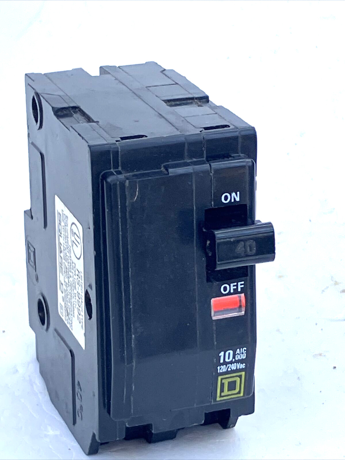Square D QO240 40 Amp 2 Pole Yellow «D» QO Plug-in Circuit Breaker 120/240 USED