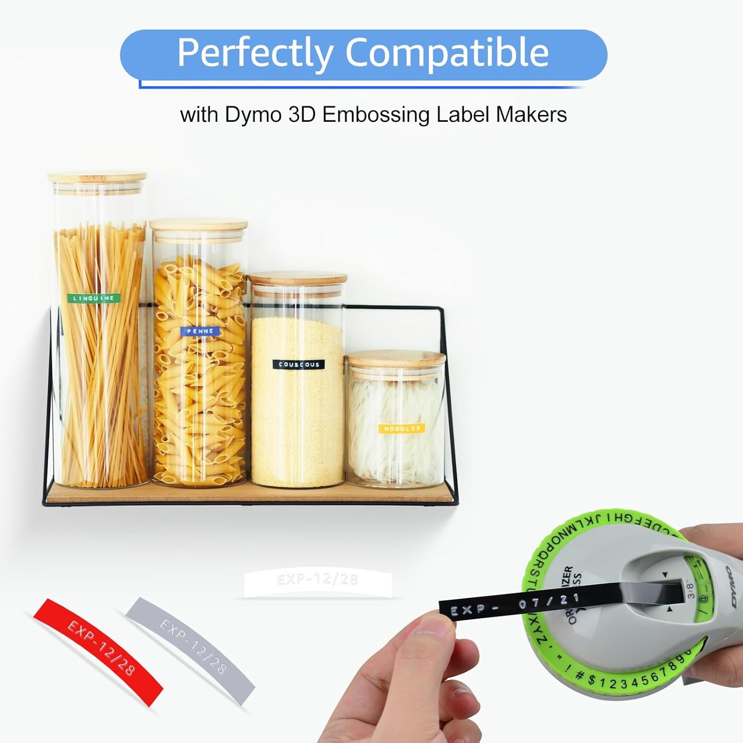 10PK Dymo 3D Embossing Label Tape 9mm for Dymo Organizer Xpress Label Maker 3/8″