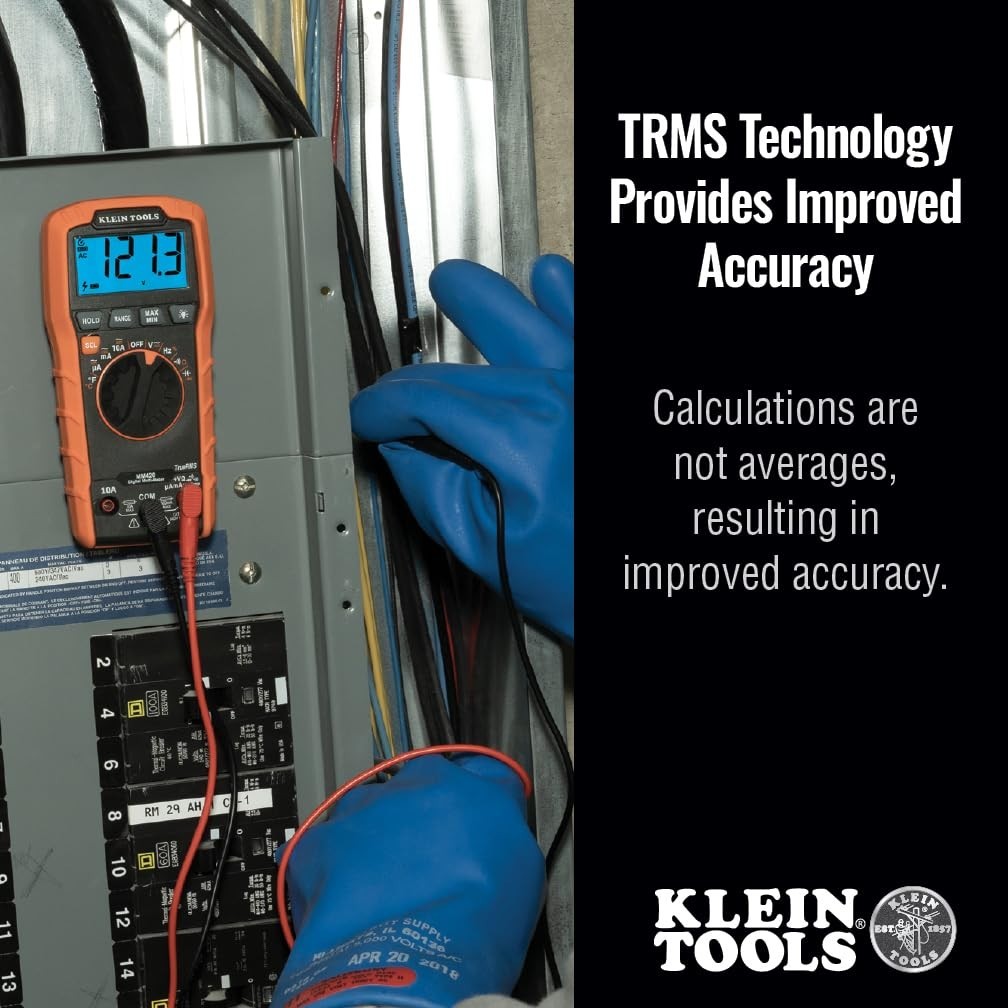 Digital Multimeter Auto-Ranging TRMS 600V AC/DC Voltage 10A Current 50MΩ Resista