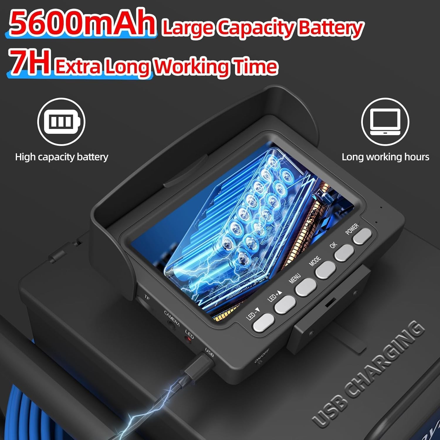 4.3″ Monitor 30M Pipeline Camera 17MM Waterproof Drain Sewer Endoscope