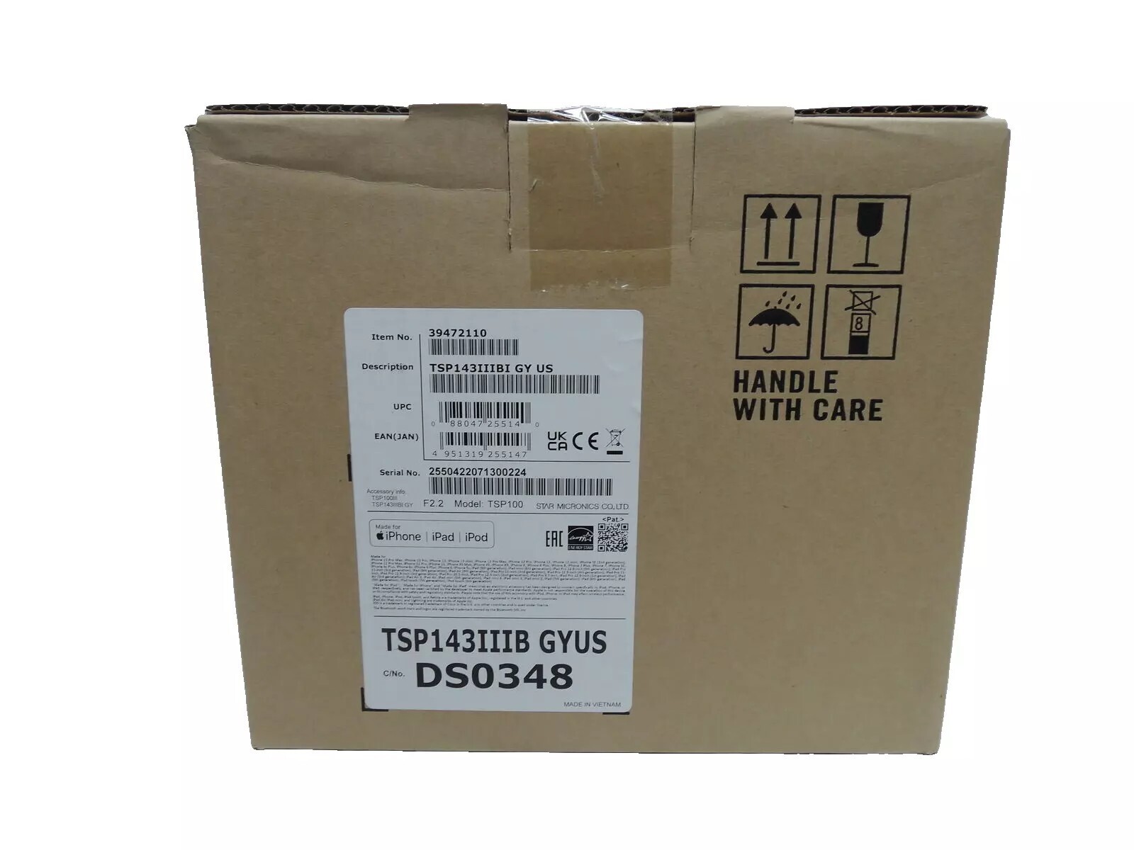 STAR TSP100 TSP143IIIBI receipt Printer, BLUETOOTH for ubereats,Doordash & skip,