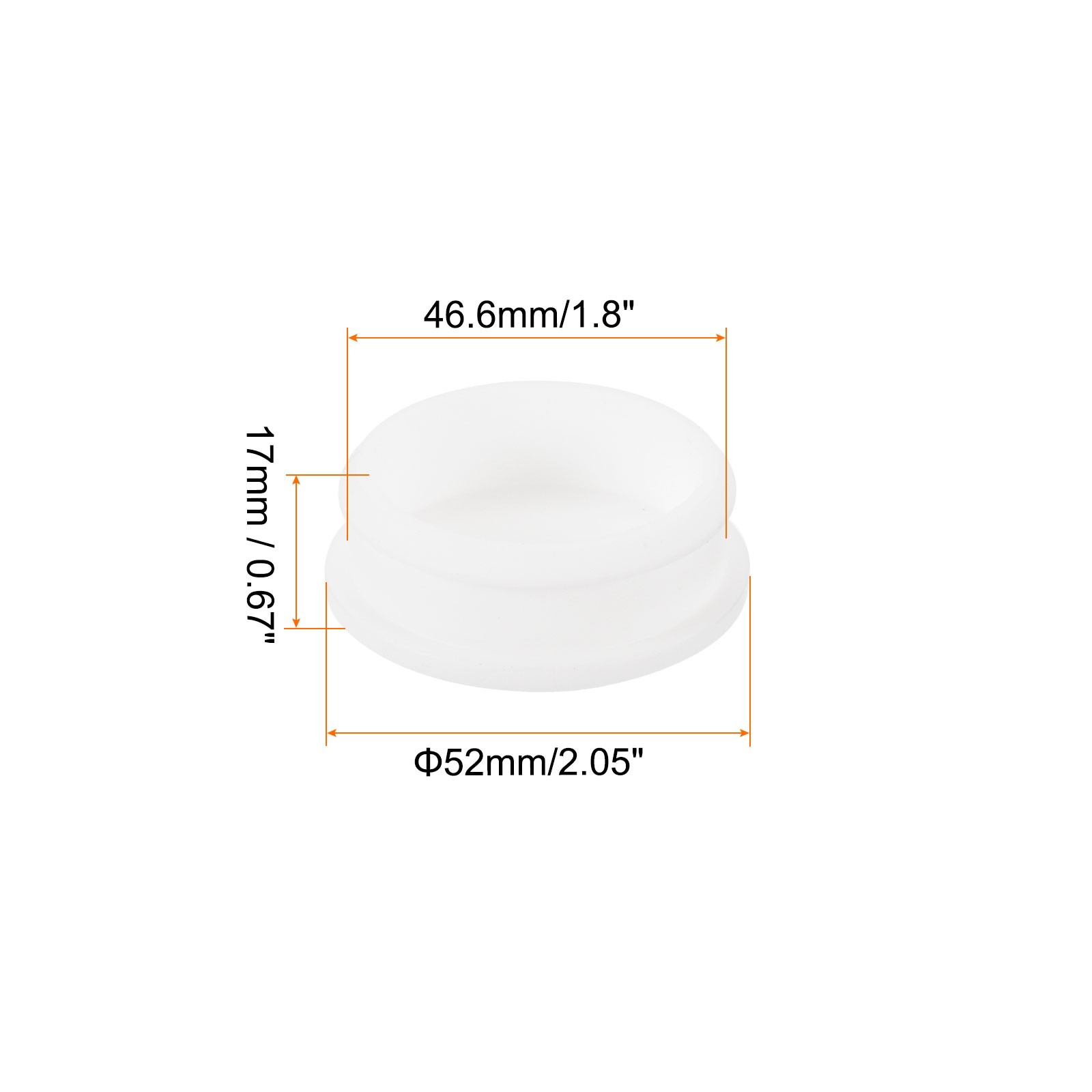Silicone Snap in Locking Hole Plugs, Seal Cover Panel Round 46.6mm White,1Pcs