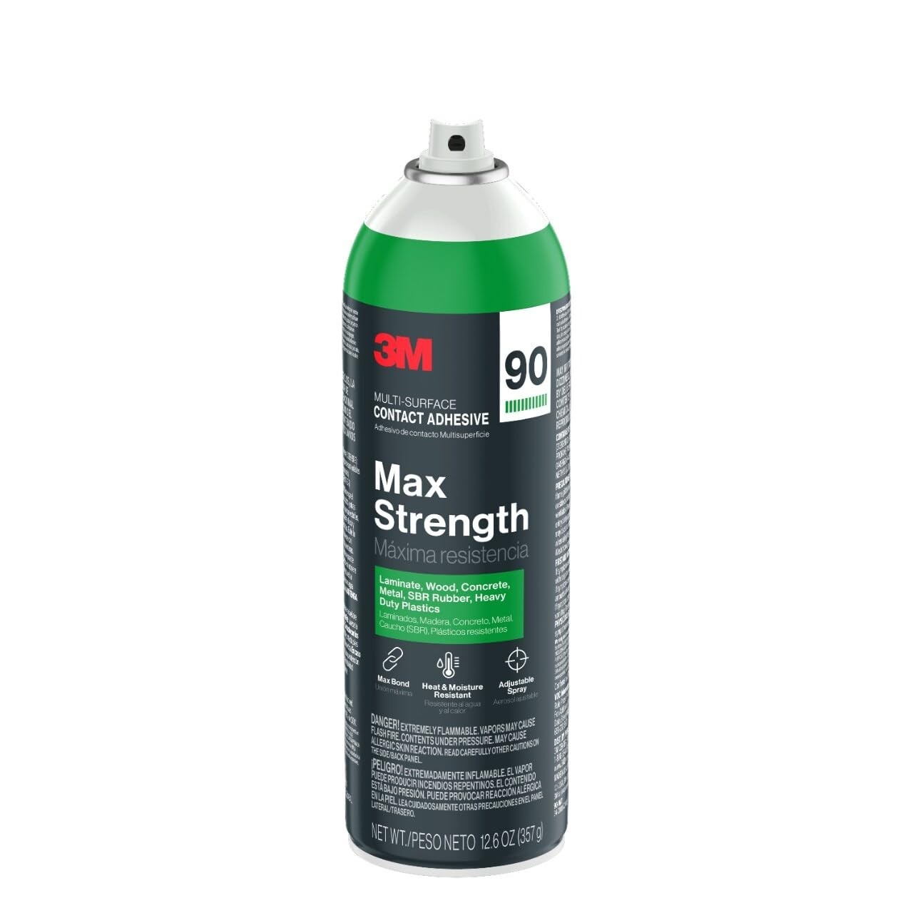 3M Max Strength 90 Multi-Surface Contact Adhesive, 12.6 Oz., Low VOC, Max Bond,