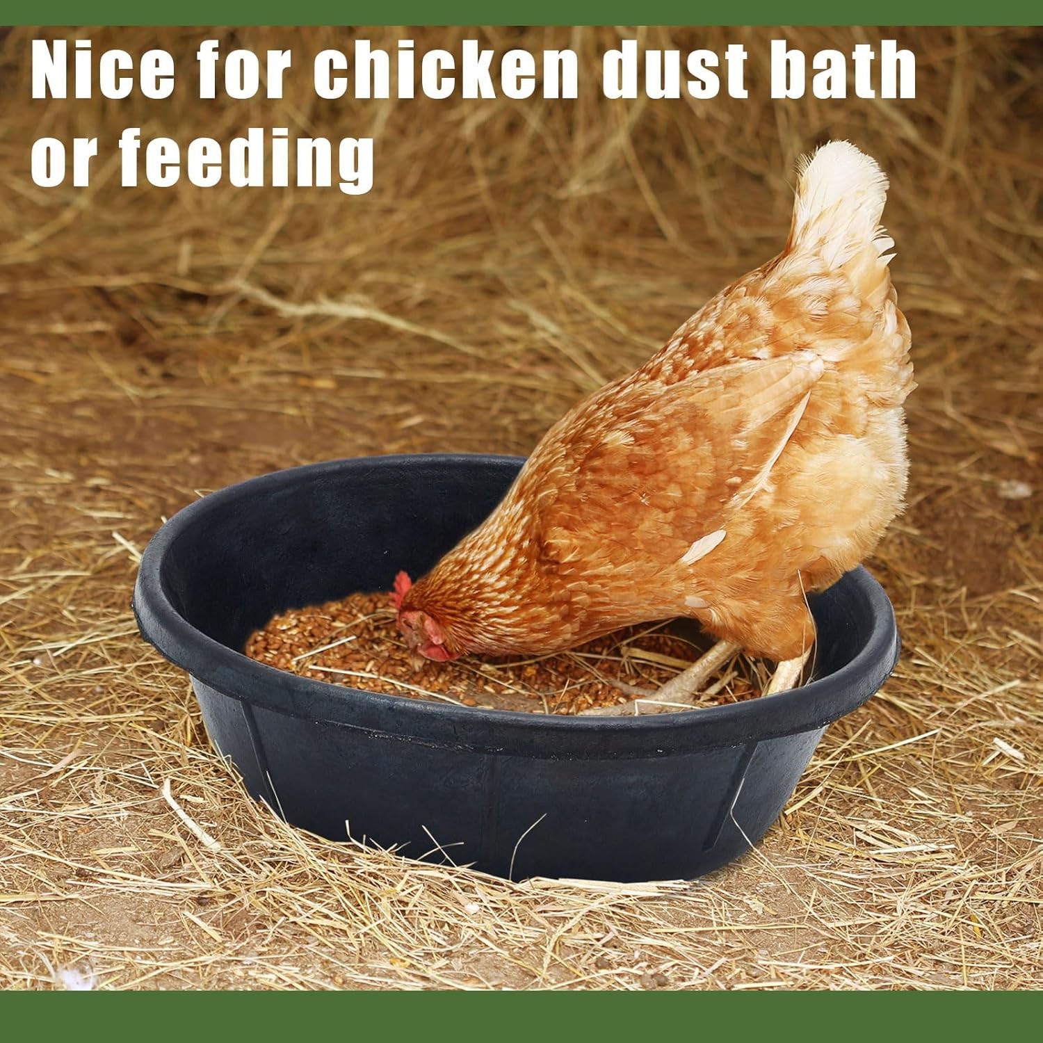 Sadnyy 5 Pcs 8 Quart/ 2 Gallon Rubber Feeder Pan, Rubber Feed Pan Utility Horse