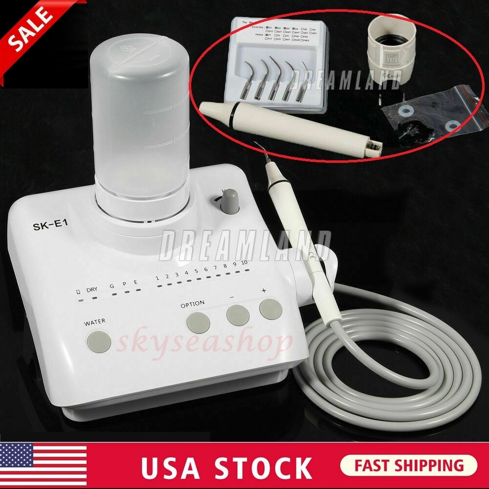 SK-E1 Dental Ultrasonic Electric Scaler 2*Water Bottles Fit Cavitron EMS Tips