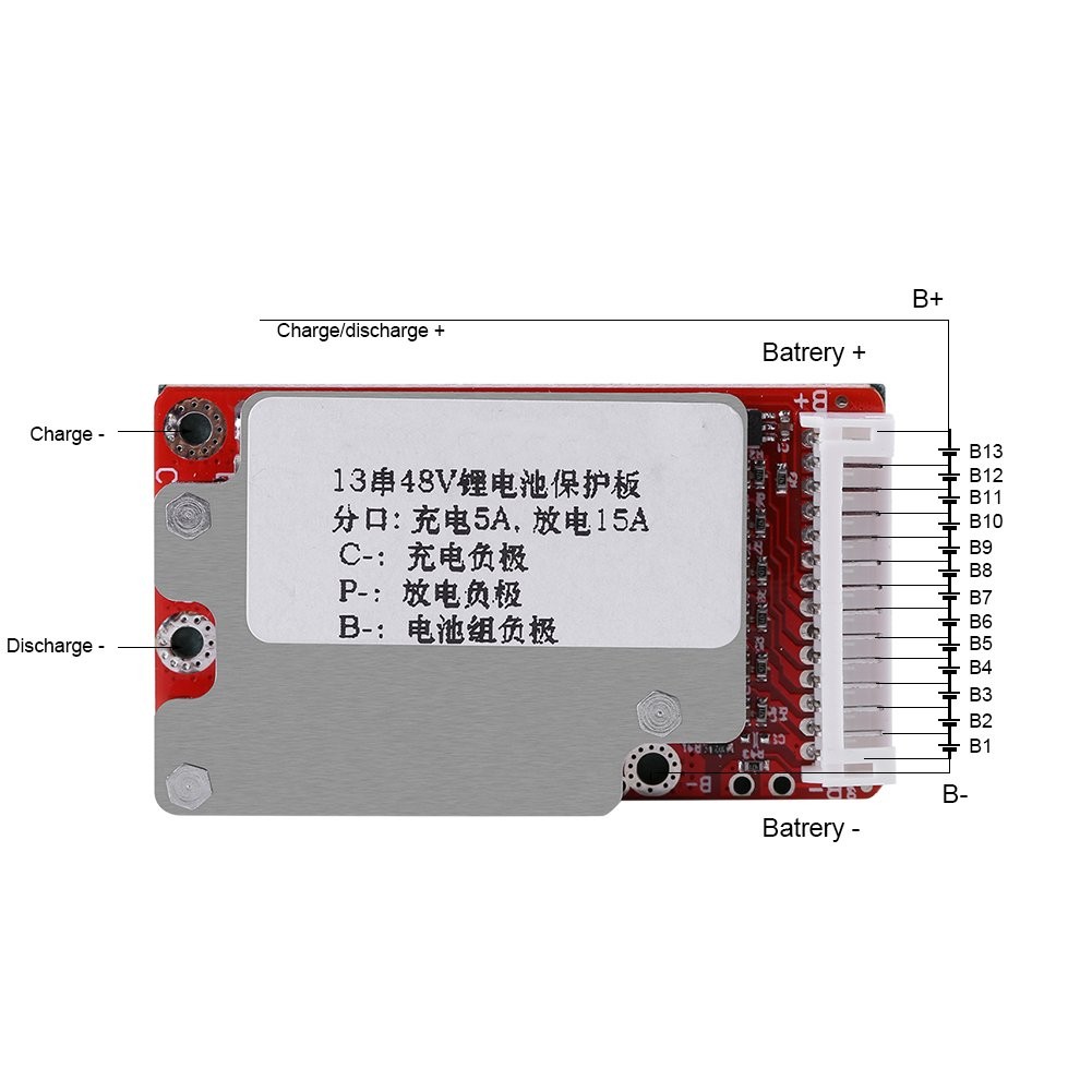 13S 48V/54.6V Li-Ion Li-Polymer Battery PCB Board, Protection Circuit Module