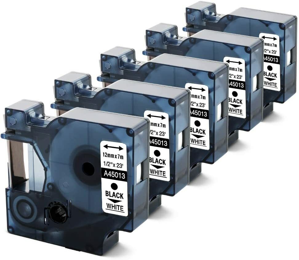 5-Pk/Pack D1 Label Tape 45013 S0720530 for DYMO LabelManager 160 280 420P