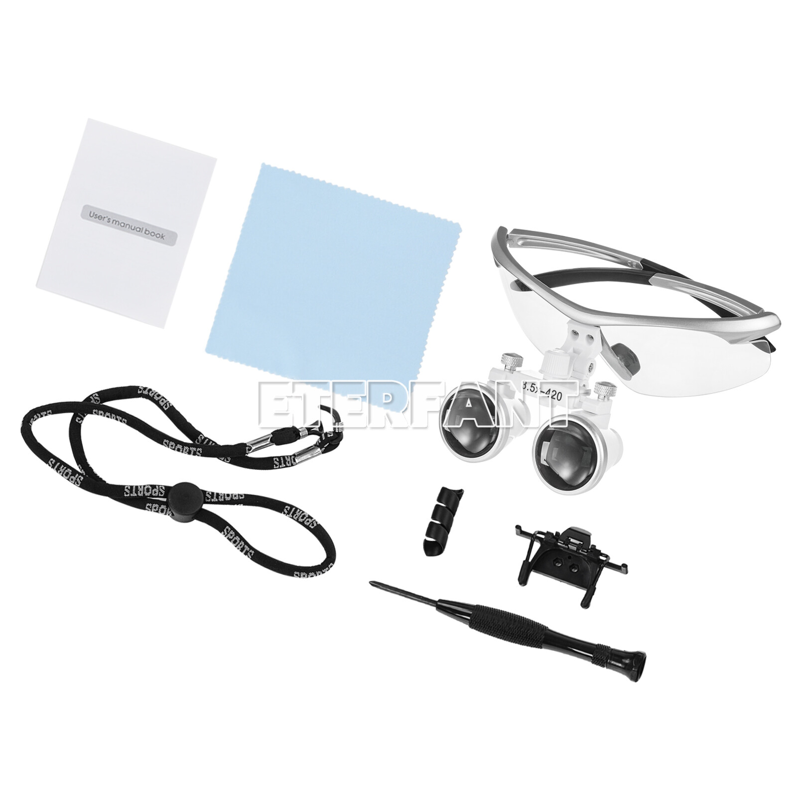 ETERFANT 3.5X Dental Surgical Binocular Loupes Glasses Optical Lens Magnifier