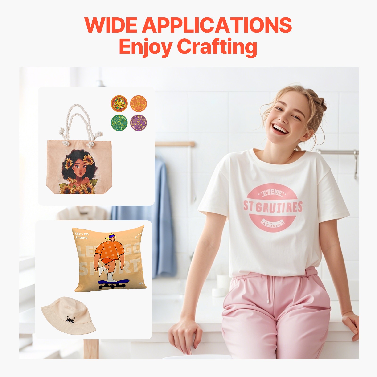 Heat Press Machine 2-In-1 15x15in Sublimation Print Transfer DIY T-shirt Cap