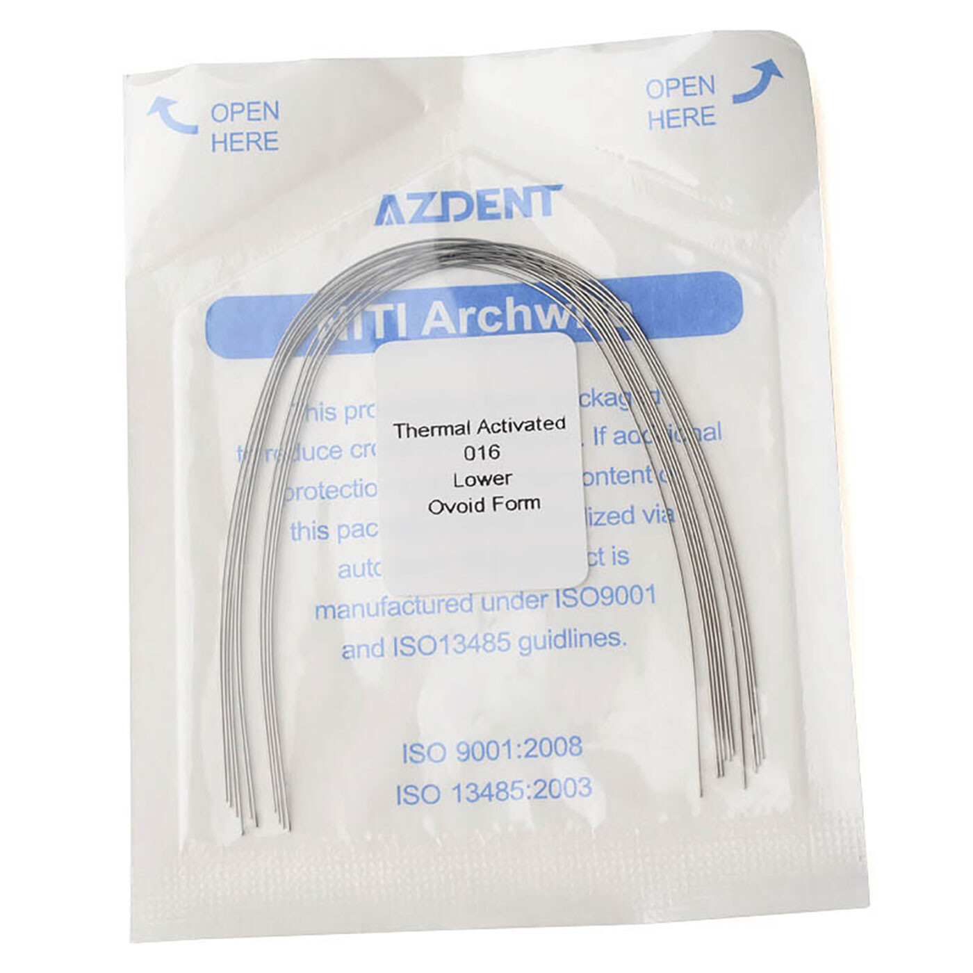 Dental Orthodontics Heat Thermal Activated Niti Arch Wire Ovoid/Nature AZDENT