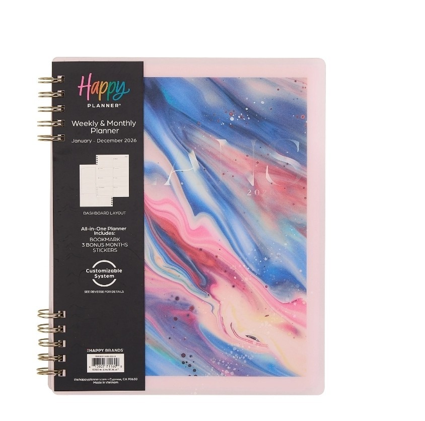 2026 Happy Planner Monthly/Weekly Big Customizable Twin Loop Planner, 8-1/2″…