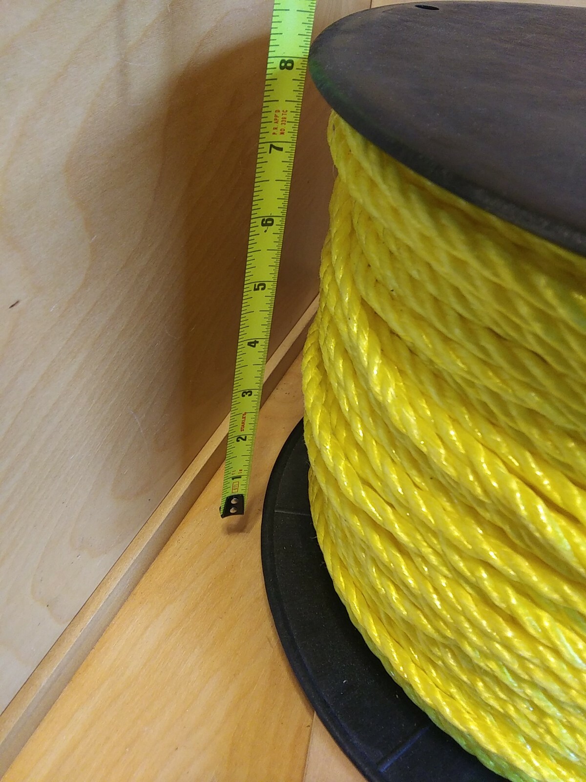 Twisted Polypro Yellow Rope. Appx 1200ft. 1/4″ diameter. 1130 Tensile Strength