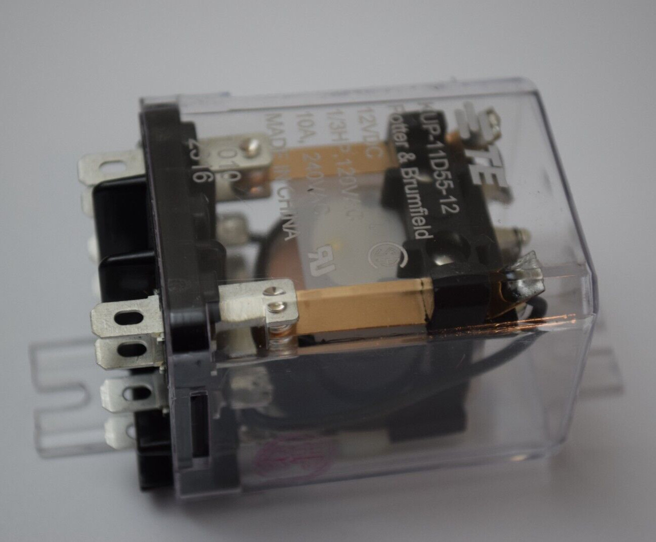 TE Power Relay 1/3HP, 12VDC, 300V Contact 10A, DPDT, 9 Pin, Contact KUP-11D55-12